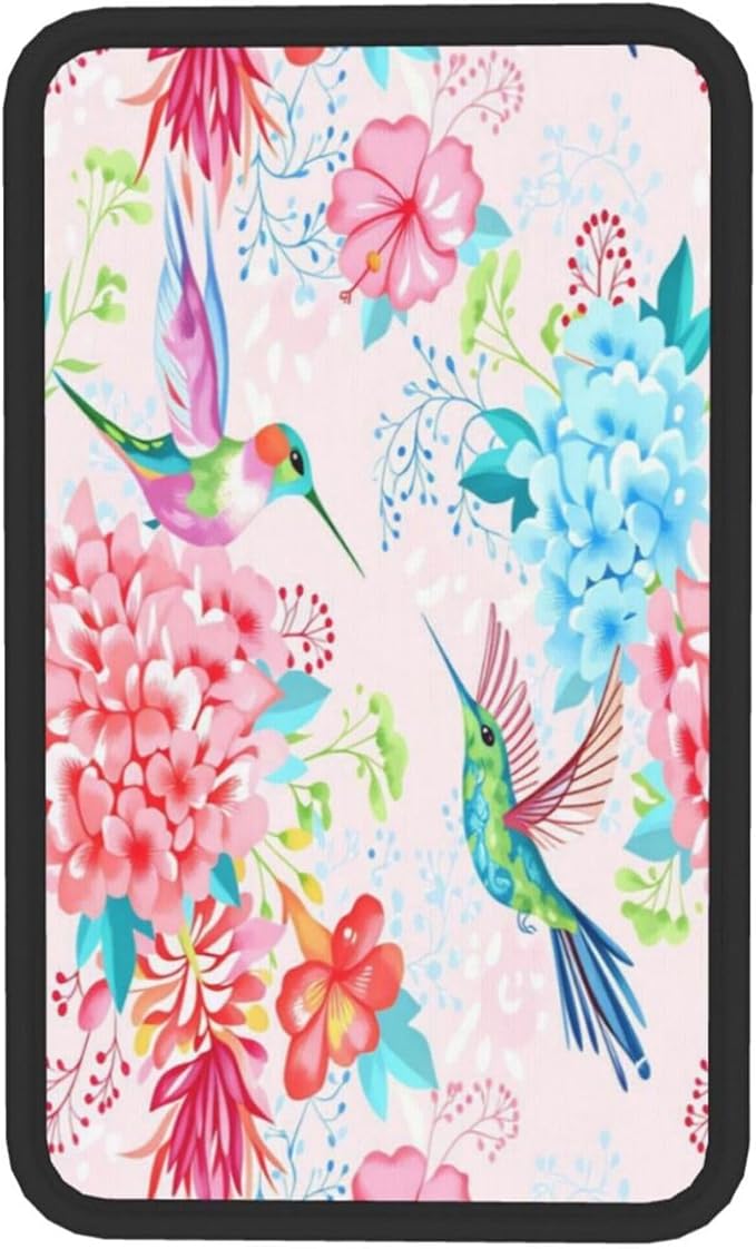 Hummingbird Floral Car Handrail Box Cushion Armrest Cover Auto Center Console Pad Car Decor 12.6X7.5 in