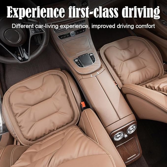 Skin-Friendly & Dirt-Repellent Leather Seat Cushions, 2026 Car Seat Cushion for Driving, 1.57" Thick Comfort Seat Protector, Universal Non-Slip Memory Foam Pad for Car (Red, Backrest Cushion)