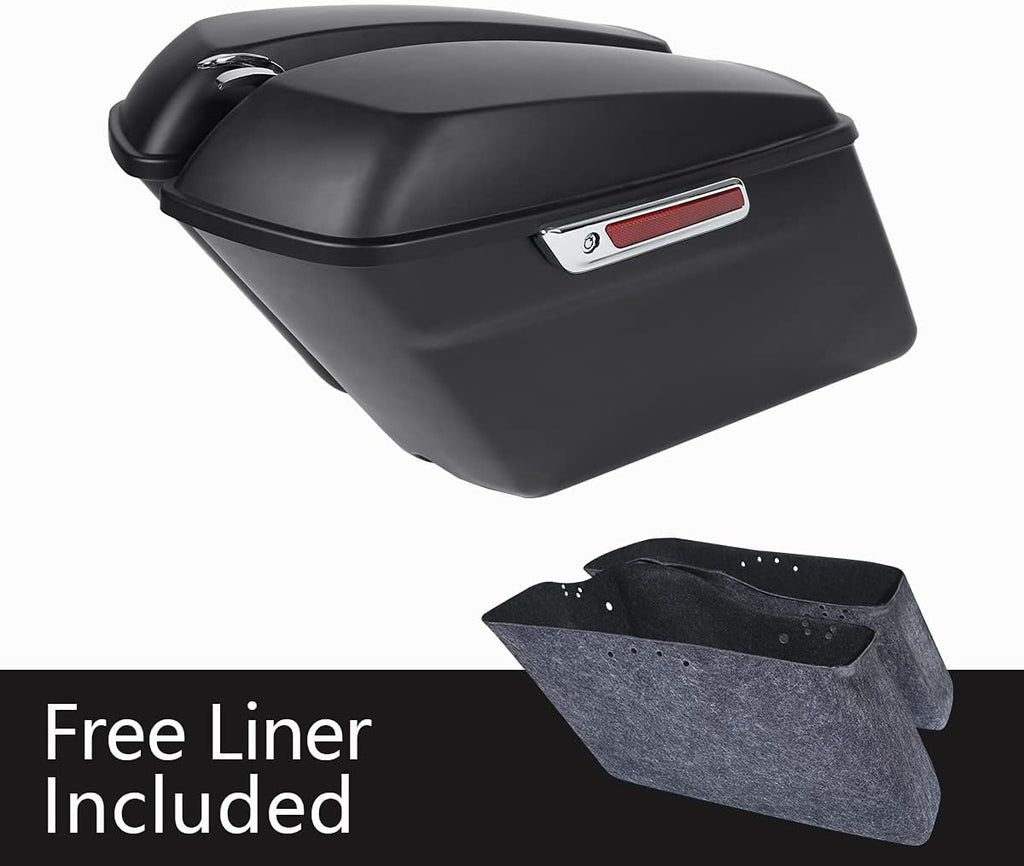 XFMT Matte Black Motorcycle Saddlebags Hard Saddle Bags W/Chrome Conversion Bracket For Harley Softail Heritage Deluxe 1984-2017