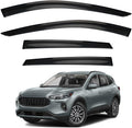 4pcs Window Visors Compatible with 2020-2025 Ford Escape Front+Rear Smoke Tint Sun/Rain Guard Outside Mount Tape-On Vent 2021 2022 2023 2024