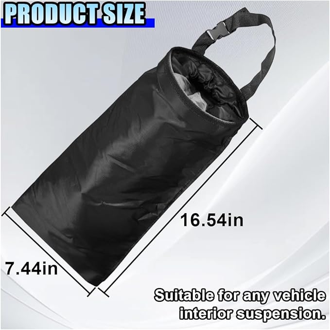 2PCS Hanging Car Garbage Bag for Back Seat - Universal Detachable Trash Bag Car Garbage Can with Elastic Opening, Washable Auto Trash Can Storage Bags for Outdoor Traveling & Home Use (2PCS)