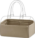 DGAZ Silk Purse Organizer Insert Fits LV Speedy 16/20/25/30/35/45 bags，Silky Smooth Bag Organizer，Luxury Handbag & Tote Shaper（Etoupe grey，SP16）