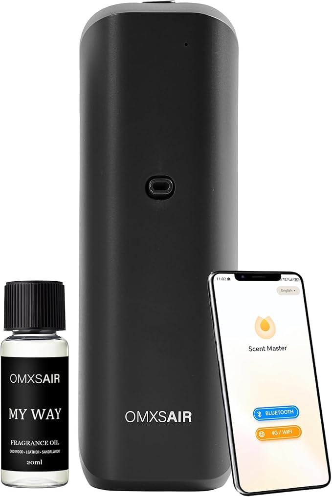 Waterless Wall Plug in Diffuser - Coverage 700 Sq.FT - Nanotechnology Plug in Scent Diffuser for Essential Oils- for Hotel and Home or Office - Smart Bluetooth APP Operation(Black)