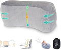 Back Lumbar Support Cushion for Office Chair - Soft Memory Foam Back Pillow for Back Pain - Bolster Cushion for Long Sitting, Driving, Travel, Bed - Versatile Pillow (Grey)