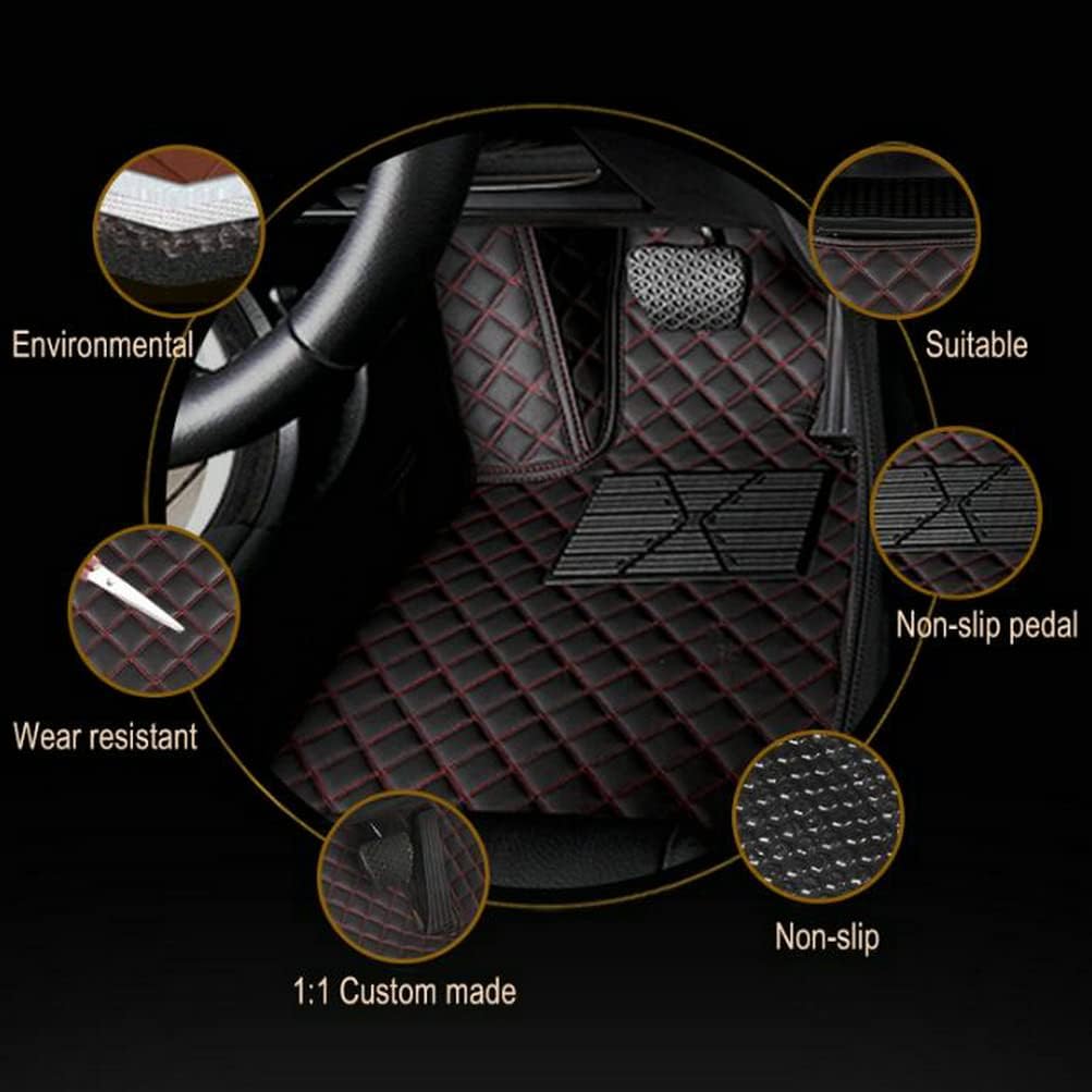 TAHALICustom Colors Car Floor Mats Black Pink for 99.9% Sedan SUV Sports， All-Weather Liners Car Floor mat，Luxury Leather Automotive Floor Mats (Purple Black,3D Floor Mats)