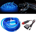 MaxLax Blue EL Wire Car Interior LED Kit - 16.4ft Flexible neon-Style Wire with 12V Fused Power Supply. Features 6mm Reinforced Edge for Easy auto Installation