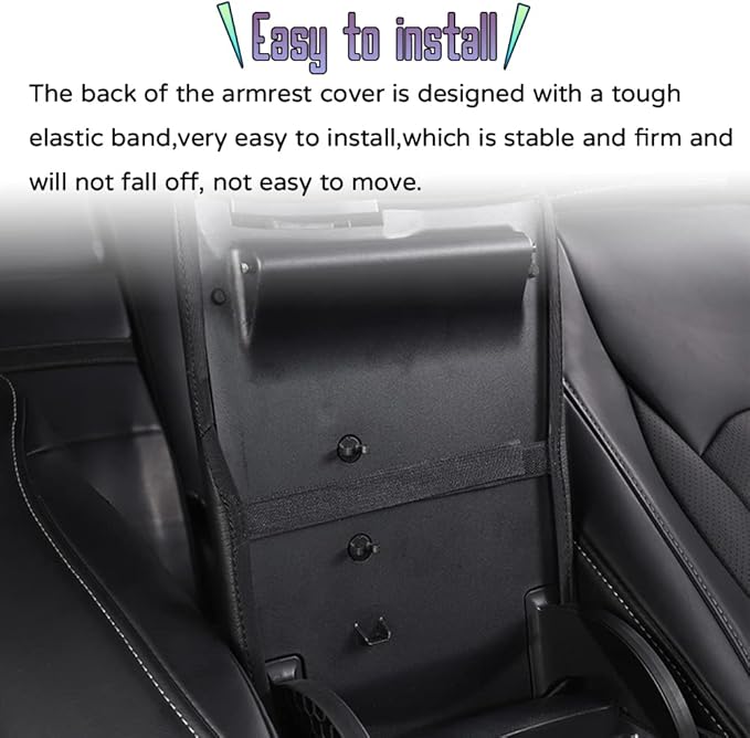 Custom Interior Accessories for Lexus RX 350 350L 450h 450hL 2015-2022 PU Leather Center Console Armrest Box Cover Armrest Cushion Central Armrest Protector Pad(Carbon Fiber Texture)