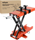 Nilight Motorcycle Lift 1100 LBS ATV Scissor Jacks with Saddle Safety Pin Crank Handle 3.7"-15.7" Hoist Stand Heavy Duty Steel Lifter Jack for Motorcycles Dirt Bike Garage Storage Repair Tool, Orange
