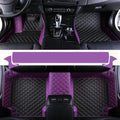 Yaruicar Custom Personalized Floor Mats for Cars Luxury Full Coverage All Car Floor Mats Anti-Slip Leather Car Mat Set Trucks & SUVs Trucks Automotive Floor Mats Liners (Purple Black Beige)