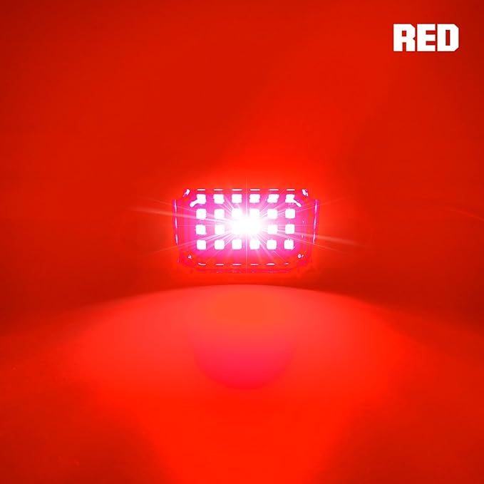 6Pods Red Rock Lights 24 LEDs Chips Neon Trail Rig Lamp Underglow Lights for Cars Trucks SUV ATV UTV (Red)