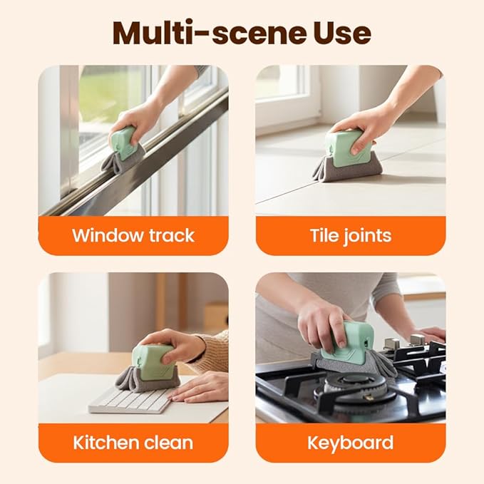 Magic Window Track Cleaner, Window Groove Cleaning Brush Tools Set, Cleaner Brushes for Window lides Gaps Tile Lines Shutter Slats Car Vents & Narrow Gaps (3PC Mix)