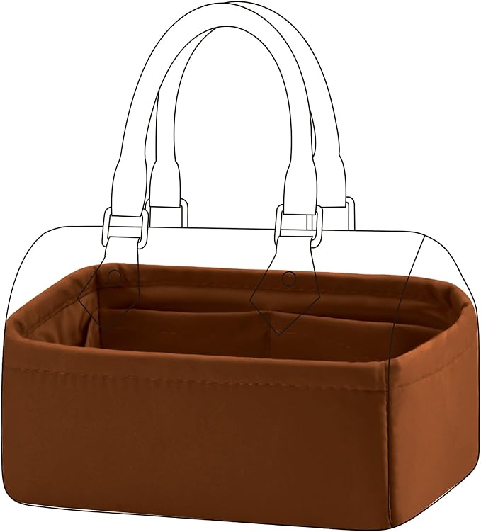 DGAZ Silk Purse Organizer Insert Fits LV Speedy 16/20/25/30/35/45 bags，Silky Smooth Bag Organizer，Luxury Handbag & Tote Shaper（Gold，New nano 16）