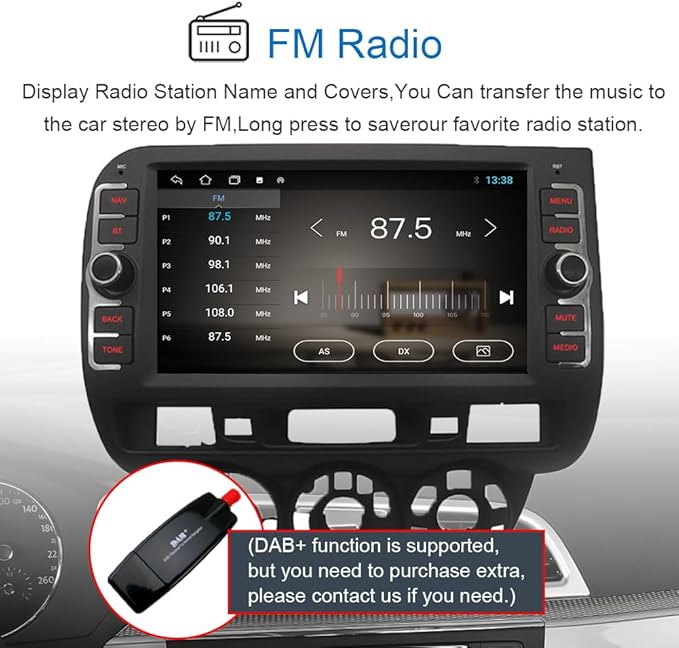 for Honda Fit Jazz Radio 2004-2007 Android 13 Car Stereo, 8” IPS Touch Screen GPS Navigation for Car Head Unit Built-in DSP Wireless/Wired Carplay Android Auto with Free Rear Camera (2GB RAM+32GB ROM)