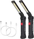 LED Work Light Rechargeable, OTYTY Portable Work Lights with Magnetic Base, 5 Modes, Hanging Hook and Water-Resistant Magnetic LED Light for Car Repair, Emergency Use (2 Pack)
