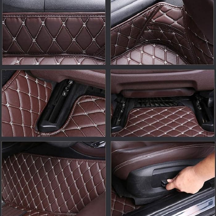 Customized Personalized car Floor mats, All-Weather Luxury car Floor mats, Waterproof and Anti Slip Leather car Floor mat Lining, 95% Customized car, Truck, and SUV Floor mats (Claret)
