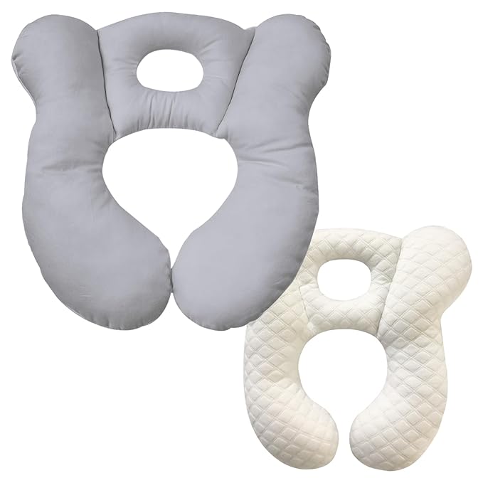 Baby Travel Pillow, Infant Kid's Cushion Soft and Skin Friendly for Car Seat, Pushchair and Stroller (Grey)