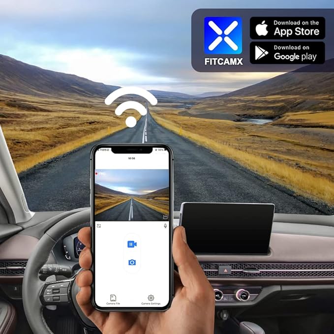 Fitcamx 4K Dash Cam Suitable for Mercedes-Benz C-Class C300 2022-2025 Sedan Coupe Cabriolet (HD2-6329), OEM Look, UHD 2160P Video, Built-in WiFi & APP, Loop Recording, G-Sensor, Easy to Set, 64GB Card