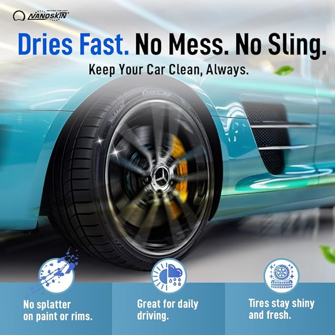 Nanoskin WET LOOK All Season Dressing 30 Gallons -Exterior Rubber & Plastic Solvent Based Dressing for Car Detailing | Produces a Deep, Rich, Long lasting shine | Safe For Cars Trucks, Motorcycles, RV