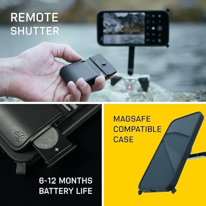 FJORDEN Pro Bundle for iPhone 16 Pro - Includes Fjorden Camera Grip, (MagSafe Compatible) iPhone Case, Black Rope Strap & Carry Case - Shoot Like A Pro with Your iPhone
