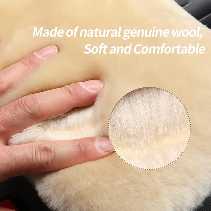 Sheepskin Armrest Cover Auto Center Armrest Cover Car Soft Console Pad, Fluffy Wool Auto Center Console Cover for Most Car Arm Rest Decoration Protector 7 x 13 Inch (Shearling, Deep Rose)