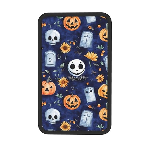 Skull Skellington Halloween Pumpkins Sunflowers Car Auto Armrest Cushion Cover Accessories Center Console Seat Box Pad Protector Universal Decoration for Most Vehicle SUV Truck