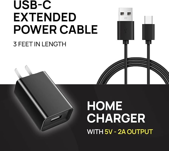 Airmoto Power Kit - Car Charger and Home Charger for Airmoto Tire Inflator Portable Air Compressor - Fast Charging with 3ft Lightning Cable