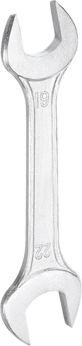 HARFINGTON Double Open End Wrench 19mm x 22mm Metric 15 Degree Offset Angle Small Flat Head Wrench Galvanizing Open Ended Spanner for Automotive Repair Furniture Assembly