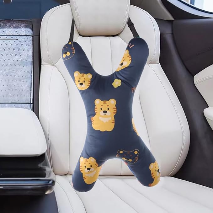X-Shaped Car Travel Pillow for Cars Seat Kids Adults Head and Body Support Pillow Cartoon Neck Pillows Soft Long-Distance Travel Car Sleeping Seat Belt Pillows Breathable Cars Aircraft Travel Cushion