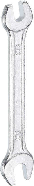 HARFINGTON Double Open End Wrench 6mm x 8mm Metric 15 Degree Offset Angle Small Flat Head Wrench Galvanizing Open Ended Spanner for Automotive Repair Furniture Assembly
