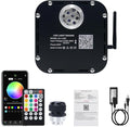 AKEPO 50W RGBW Twinkle Fiber Optic Light Engine Driver, Bluetooth APP Control+Music Activated+28-Key Remote Control for Home Fiber Optic Star Ceiling