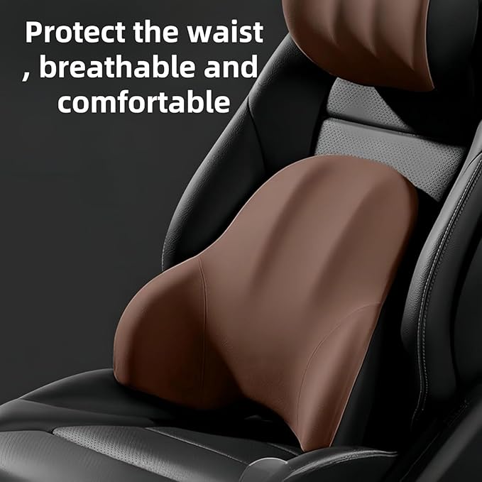 Car Headrest Lumbar Support Cushion for Toyota Corolla Cross 2022 2023 2024, Ergonomic Car Seat Headrest Cushion for Neck Back Pain Relief Memory Foam Breathable Removable Cover for Office Chair Car