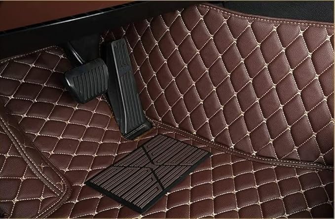 Car Floor Mats for 99% Cars, Trucks and SUVs Full Coverage Pads Protection Non-Slip Leather Floor Liners (Red)
