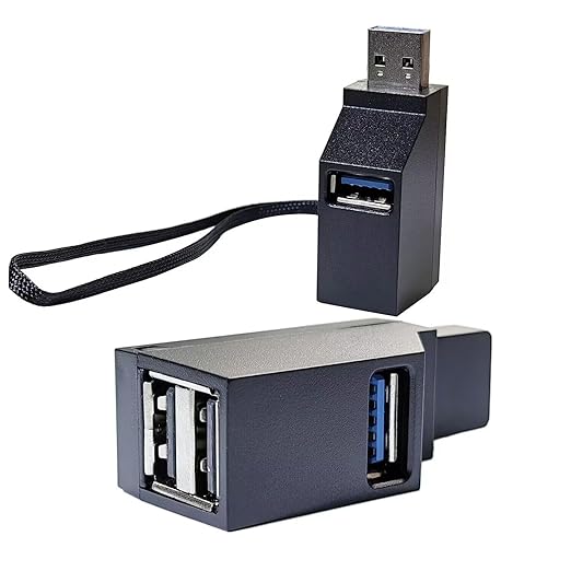 (2 Pack) USB 2.0 Splitter,3-Port USB 3.0 Hub, USB Port Expander Dongle Portable for PC, Laptop and More (Black)