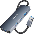 BENFEI USB 3.0 Hub, 4 Ports USB A Splitter Ultra-Slim Expander for Mouse, Keyboard, Flash Drive, U Disk, Printer Compatible with Laptop, Desktop PC, Xbox, PS5, and More