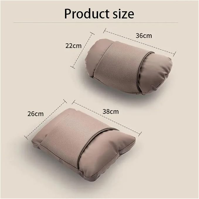 1/2PCS PU Leather Car Neck Pillow & Lumbar Support Cushion, Breathable Universal Seat Headrest Waist Pad, Soft Support Cushion for Daily Driving and Travel(A Style headrest)