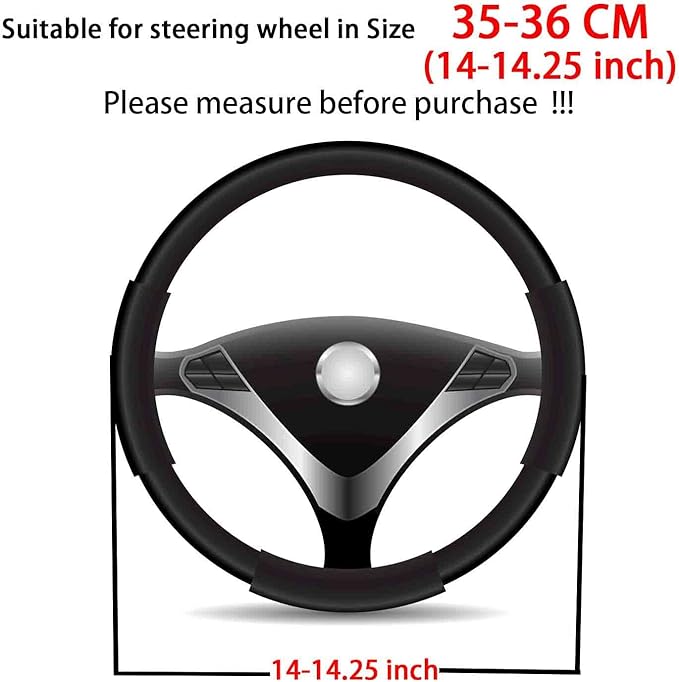 Suede D Shape Steering Wheel Cover,Compatible with Abarth 595 595C 695 695C Fiat 500 500C Suede Leather Sport Non-Slip Wheel Cover Car Interior Accessories 15 inch for Man and Women