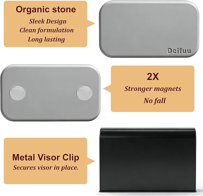 Car Air Freshener - Stone Air Freshener - Car Odor Eliminator - Long Lasting Scent - Car Scent - VISOR CLIP INCLUDED (Grove)