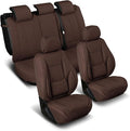 Coverland Custom Fit Car Seat Covers for SUV Compatible with [Honda CR-V, CR-V Hybrid, Hyundai Kona Electric] Premium Waterproof Non-Slip Interior Seat Protector [Full set Dark Brown - Size Chart X63]
