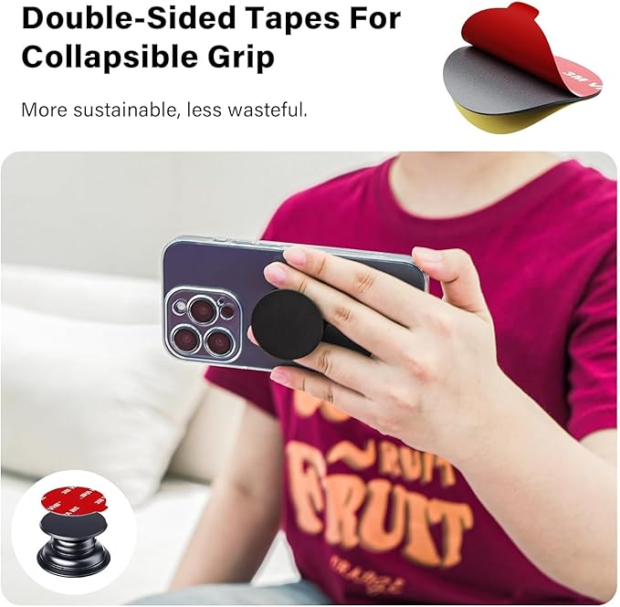 APPS2Car 10 Pack 3M Double Sided Adhesive Pads for Socket Mount Base Circle Adhesive Replacement VHB Sticky Tape for Phone Collapsible Grip & Stand Back 1.38 Inches (35mm)