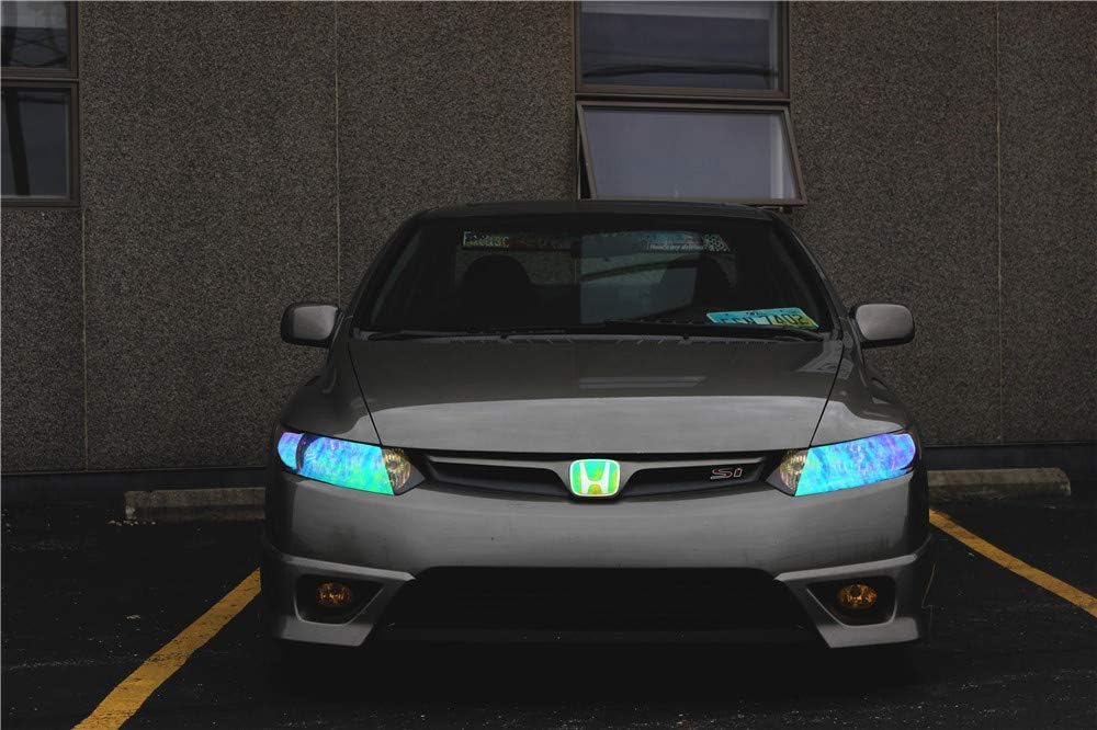 LED LIGHT 12 by 48 inches Self Adhesive Shiny Chameleon Headlights Tail Lights Fog Lights Films,Film Sheet Sticker,Tint Vinyl Film with Gift Knife and Hand Tool (Orange)