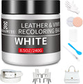 Leather Recoloring Balm,8.5oz Leather Color Restorer,White Leather Repair kit for Furniture and Car Interior,Leather Couch Scratch Repair,Leather Dye Paint for Faded,Cracked and Damaged Leather