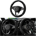 Car Steering Wheel Cover, Non-Slip, Elastic, Steering Wheel Cover for Men and Women, Universal Fit 15 Inches Cars, Vehicles, SUVs (Black)