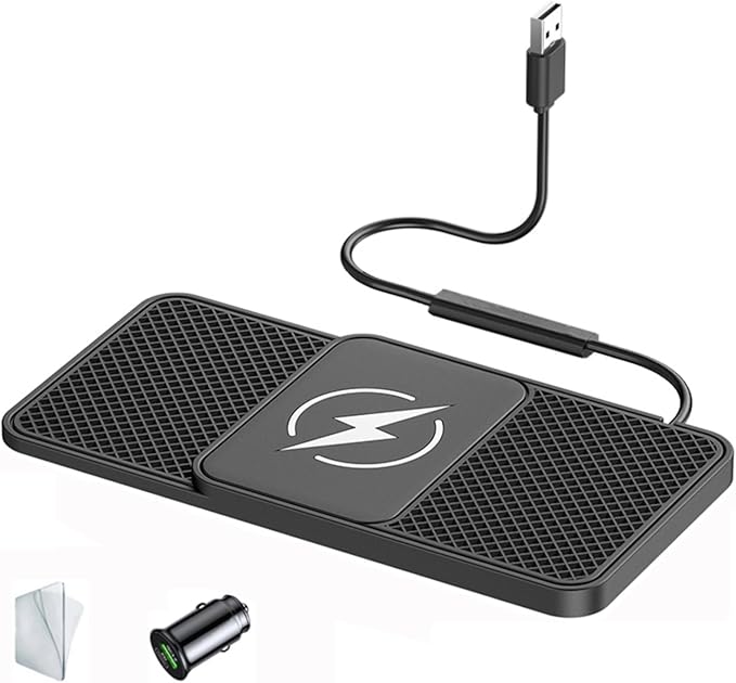 Wireless Car Charger for Ford Ecosport F250 F350 F450, 15w Fast Phone Chargers Charging Pad Non-Slip Essential Electronic Devices for Long-Distance Travel,B 30cm Cable USB Plug-Normal