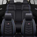 Car Seat Cover 7 Seats for Ford Explorer 2000-2025, Waterproof Durable Compatible Airbag, Premium Leather Seat Protector(7 Seats Standard,Black Blue)