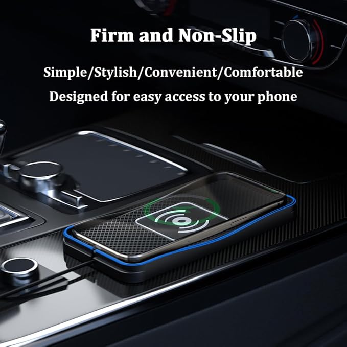 Wireless Car Charger Pad for Honda Accord 2000-2025, Type-C/USB 20W Car Wireless Charger Non-Slip Phone Charging Pad Car Accessories,A 30cm Cable Type-C Plug