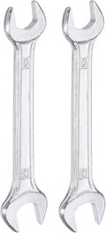 HARFINGTON 2pcs Double Open End Wrench 12mm x 13mm Metric 15 Degree Offset Angle Small Flat Head Wrench Galvanizing Open Ended Spanner for Automotive Repair Furniture Assembly