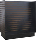 WISDOMFUR H-Unit Slatwall Gondola Display – 4 ft Black Freestanding Retail Fixture for Merchandising, Store Displays & Showrooms