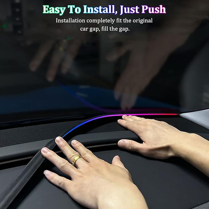 Interior Car LED Strip Lights with APP Control,RGB 210 Modes Neon Car Ambient Lighting,55in LED Strip Lights for Cars,Dynamic Chasing Music Sync Neon Car Ambient Lighting Kits