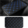 HZEL Car Center Console Cushion Pad, PU Leather Vehicle Armrest Protection Cover, Waterproof Automotive Interior Arm Rest Seat Box Mat Accessories, Universal for SUV, Sedan, Truck (Black/Blue)