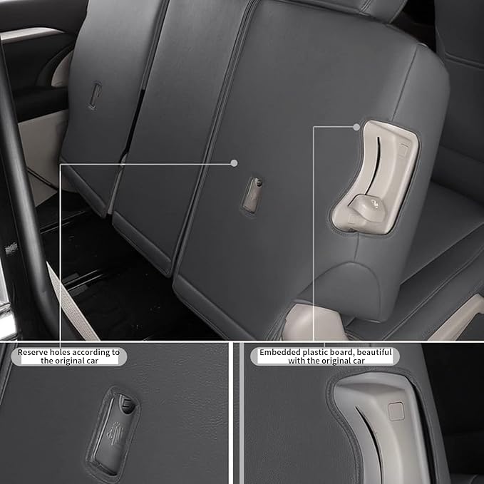 AOMSAZTO Custom Fit Seat Covers: for Toyota Highlander 2020-2025 2026 -Three-Row 7 Seats,Second Row Captain Chair Full Set Faux Leather-Dark Gray